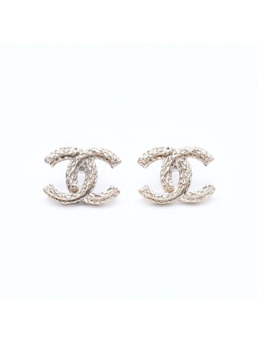 Chanel CC Logo Stud Earrings 11P Stamp Metal Gold